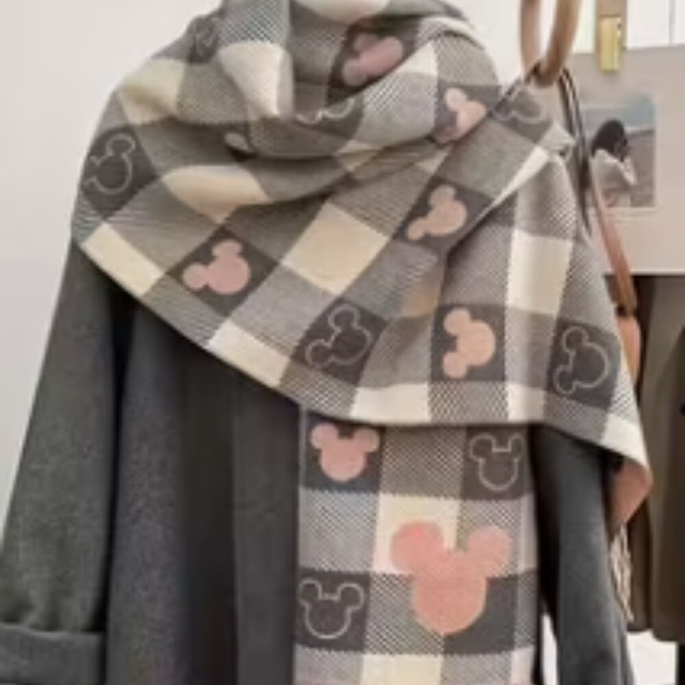 Cartoon Inspired Reversible Scarf Pink